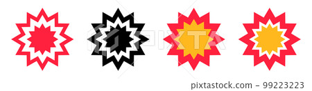 Explosion effect icon set. shock or bombardment. vector. Explosion effect icon set. shock or bombardment. vector. 99223223