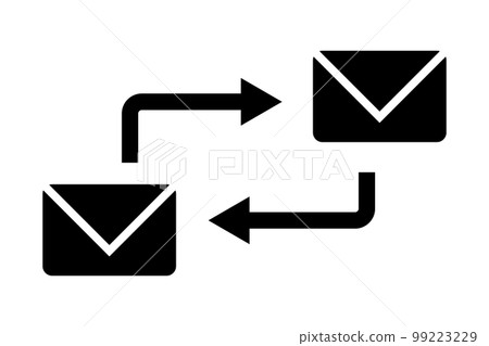 Mail exchange silhouette icon. vector. 99223229