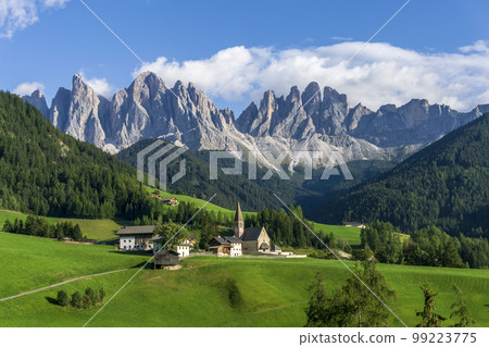 Great view of the Dolomites. Village of Santa Maddalena. 99223775