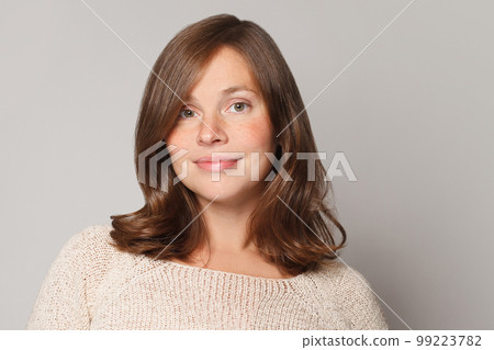 Beautiful model woman face. Attractive stylish lady Beautiful model woman face. Attractive stylish lady 99223782