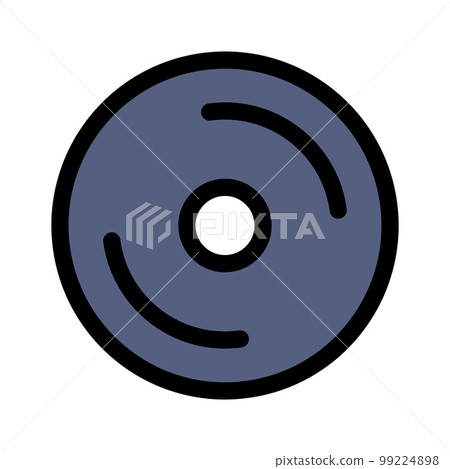 Disc icon line isolated on white background. Black flat thin icon on modern outline style. Linear symbol and editable stroke. Simple and pixel perfect stroke vector illustration 99224898