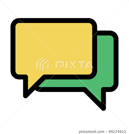 Text bubbles icon line isolated on white background. Black flat thin icon on modern outline style. Linear symbol and editable stroke. Simple and pixel perfect stroke vector illustration 99224922