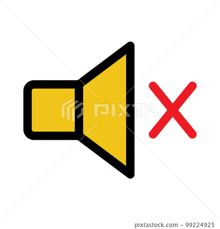Sound mute icon line isolated on white background. Black flat thin icon on modern outline style. Linear symbol and editable stroke. Simple and pixel perfect stroke vector illustration 99224925