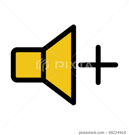 Add volume icon line isolated on white background. Black flat thin icon on modern outline style. Linear symbol and editable stroke. Simple and pixel perfect stroke vector illustration 99224928