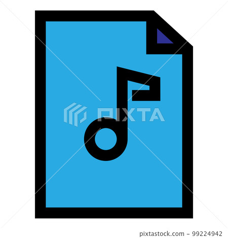 Music file icon line isolated on white background. Black flat thin icon on modern outline style. Linear symbol and editable stroke. Simple and pixel perfect stroke vector illustration. 99224942