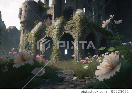 開滿野花的廢棄城堡 開滿野花的廢棄城堡 99225051