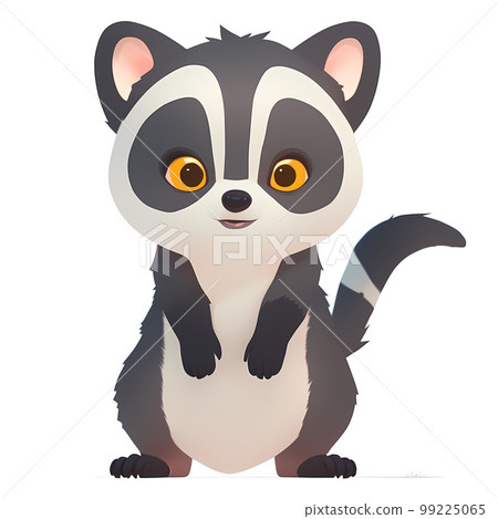 raccoon Cartoon character. Funny Cute little animal illustration on white background. raccoon Cartoon character. Funny Cute little animal illustration on white background. 99225065