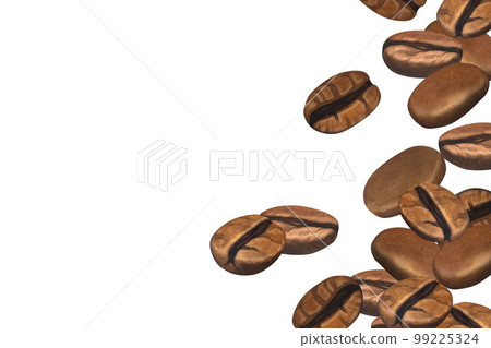 Watercolor frame coffee arabica beans. Hand-drawn illustration isolated on white background. Perfect food menu, concept for cafe, restaurant element, recipe book 99225324