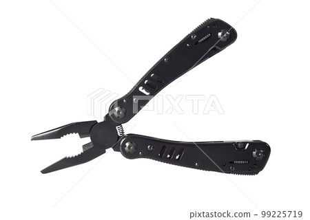 Steel multifunctional plier isolated on white. Close-up Steel multifunctional plier isolated on white. Close-up 99225719
