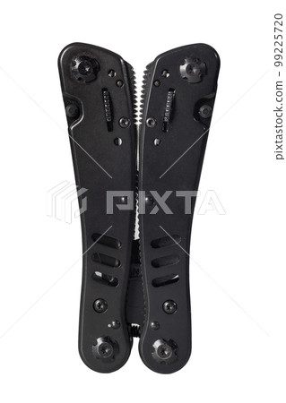 Multifunctional folding knife assembled, isolated on white 99225720