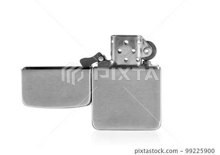 Metal lighter with reflection, on a white isolated background Metal lighter with reflection, on a white isolated background 99225900