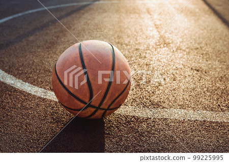 Basketball ball on urban court. Sport, recreation concept 99225995