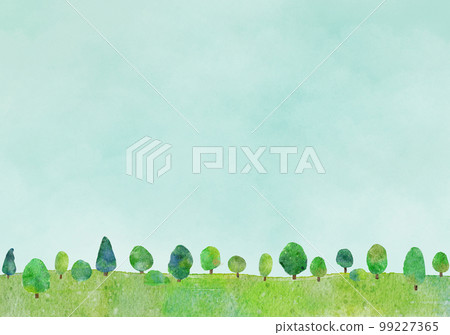 sky and mountain landscape watercolor illustration background 99227365