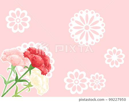 Carnation and lace girly card for Mother's Day 99227950