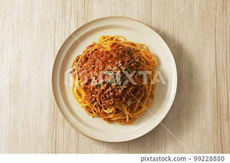 Spaghetti meat sauce with cheese and parsley 99228880