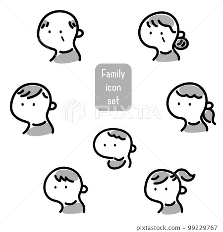 Simple and cute family illustration icon material set 99229767