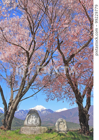 Spring in Azumino Dosojin and Mount Jonen 99229779