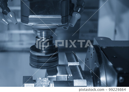 The CNC milling machine rough cutting the injection mold parts by face cutter tools. The CNC milling machine rough cutting the injection mold parts by face cutter tools. 99229864