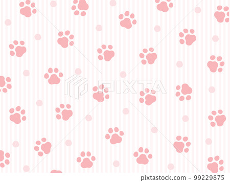 腳印圖案_爪子背景素材粉色 99229875