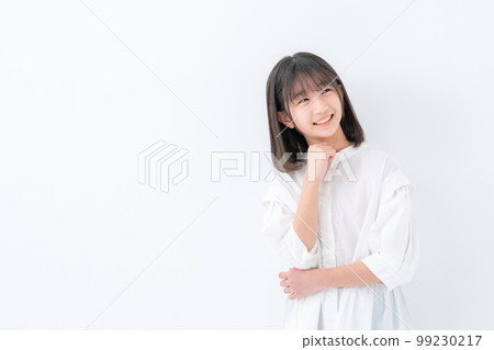 Elementary school girl worried 99230217