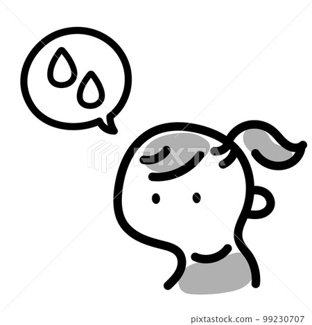 簡單可愛的人圖標汗水和眼淚的女孩 99230707