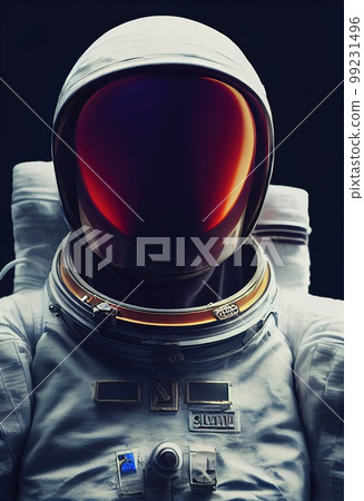 Portrait of an fictional astronaut in a spacesuit. High-tech astronaut from the future. The concept of space travel. 3D rendering 99231496