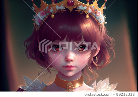 Abstract portrait of a princess. An artistic abstract fantasy. The concept of the princess. Generative AI Art 99232338