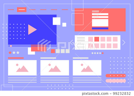 網頁設計：線框模板 99232832