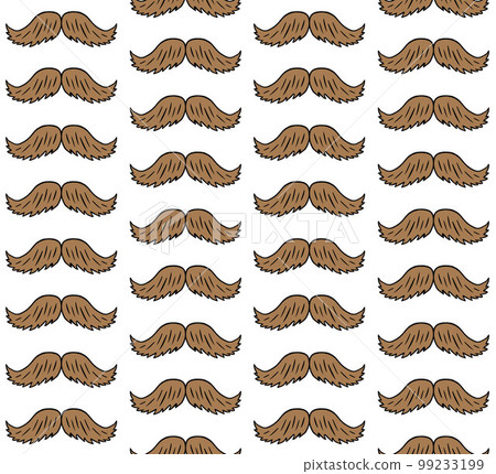 Vector seamless pattern of colored mustache 99233199