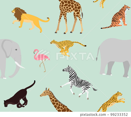 Vector seamless pattern of african wild animals 99233352