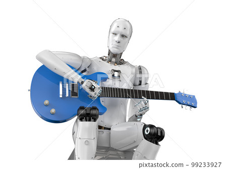 Ai music composer or generator with robot play guitar 99233927