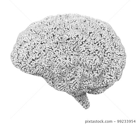 AI brain with white electronic or digital brain AI brain with white electronic or digital brain 99233954