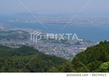 Mount Hiei View of Lake Biwa from the observatory of Cable Enryakuji Station 99234423