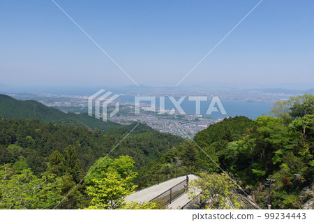 Mount Hiei View of Lake Biwa from the observatory of Cable Enryakuji Station 99234443