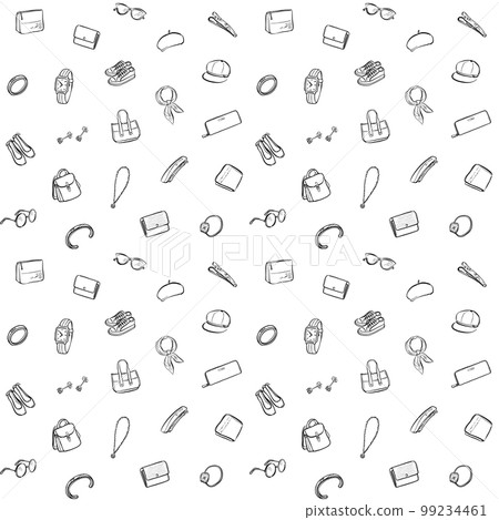 Fashionable item background material hand drawn line drawing 1c 99234461