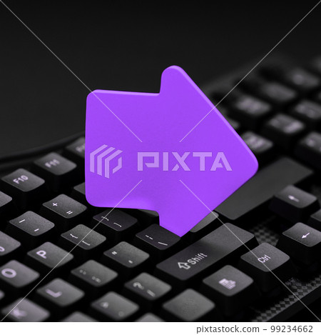 Colored sticker lying on black keyboard. Important information written over paper. Image with school supplies. Multiple Assorted Collection Office Stationery. Colored sticker lying on black keyboard. Important information written over paper. Image with school supplies. Multiple Assorted Collection Office Stationery. 99234662