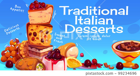 Traditional Italian desserts banner design 99234696
