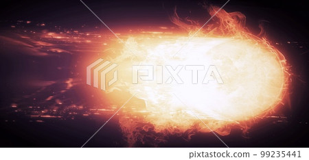 3d illustration of exploding fireball 3d illustration of exploding fireball 99235441