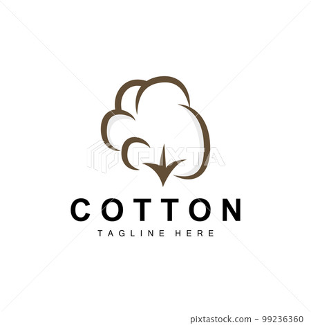 Cotton Logo, Soft Cotton Flower Design Vector Natural Organic Plants Apparel Materials And Beauty Textiles 99236360