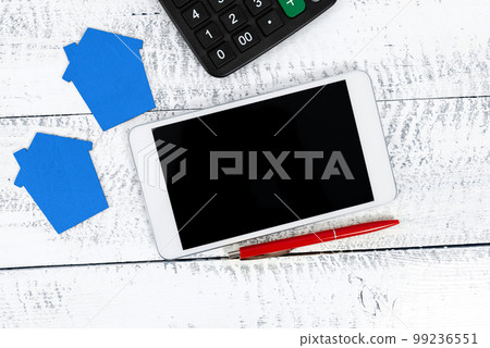 Phone With Message Over Marker, Clipboard And Piece Of Paper. Mobile Phone Screen With Crutial Information Above Notes. Presented Critical Updates On Cellphone. 99236551