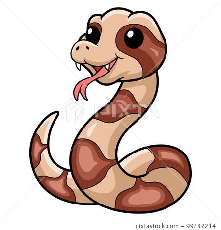 Cute happy copperhead snake cartoon 99237214