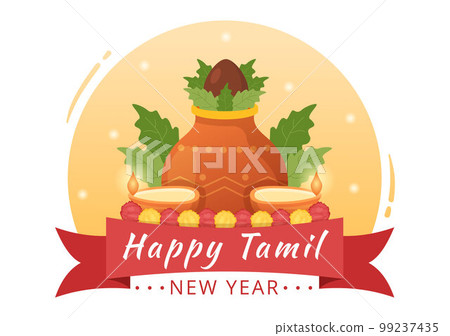 Happy Tamil New Year Illustration with Vishu Flowers, Pots and Indian Hindu Festival in Flat Cartoon Hand Drawn for Landing Page Templates Happy Tamil New Year Illustration with Vishu Flowers, Pots and Indian Hindu Festival in Flat Cartoon Hand Drawn for Landing Page Templates 99237435