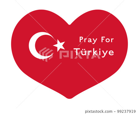 Turkey earthquake support Heart-shaped Turkish flag and letters "Pray for Turkey" Turkey earthquake support Heart-shaped Turkish flag and letters "Pray for Turkey" 99237919