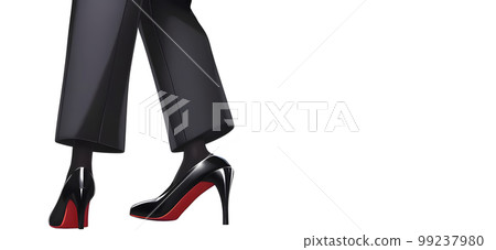 Illustration of a woman's feet in high heels Illustration of a woman's feet in high heels 99237980