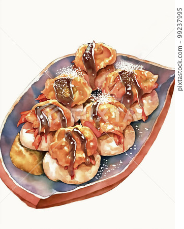 Takoyaki boat plate watercolor illustration watercolor painting "AI-generated image" Takoyaki boat plate watercolor illustration watercolor painting "AI-generated image" 99237995