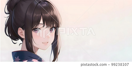 Woman in kimono Japanese clothes Yukata coming-of-age ceremony 99238107