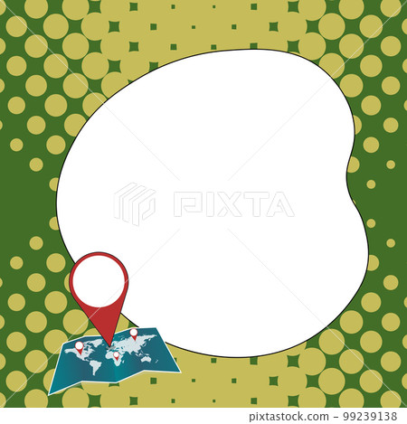 Speech Bubble With Important Message Above Map With Destination Point. Critical Informations Presented In Dialogue Balloon Over Plan. Critical Updates Displayed. 99239138