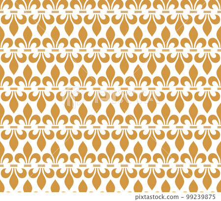 Flower geometric pattern. Seamless vector background. White and gold ornament. Ornament for fabric, wallpaper, packaging. Decorative print Flower geometric pattern. Seamless vector background. White and gold ornament. Ornament for fabric, wallpaper, packaging. Decorative print 99239875