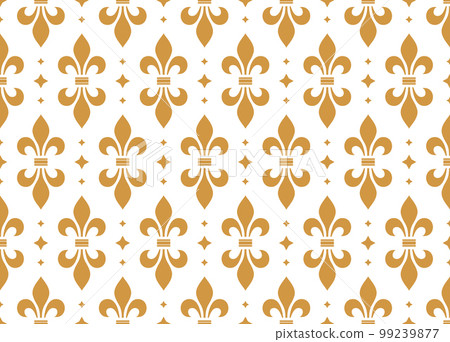 Flower geometric pattern. Seamless vector background. White and gold ornament 99239877