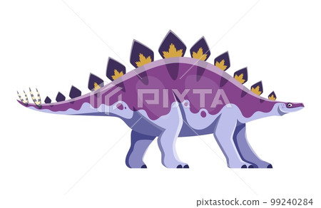 Cartoon Dravidosaurus dinosaur character. Ancient wildlife animal or creature, paleontology lizard. Cretaceous period armored herbivore dinosaur vector cute personage with tail spikes and spine plates Cartoon Dravidosaurus dinosaur character. Ancient wildlife animal or creature, paleontology lizard. Cretaceous period armored herbivore dinosaur vector cute personage with tail spikes and spine plates 99240284